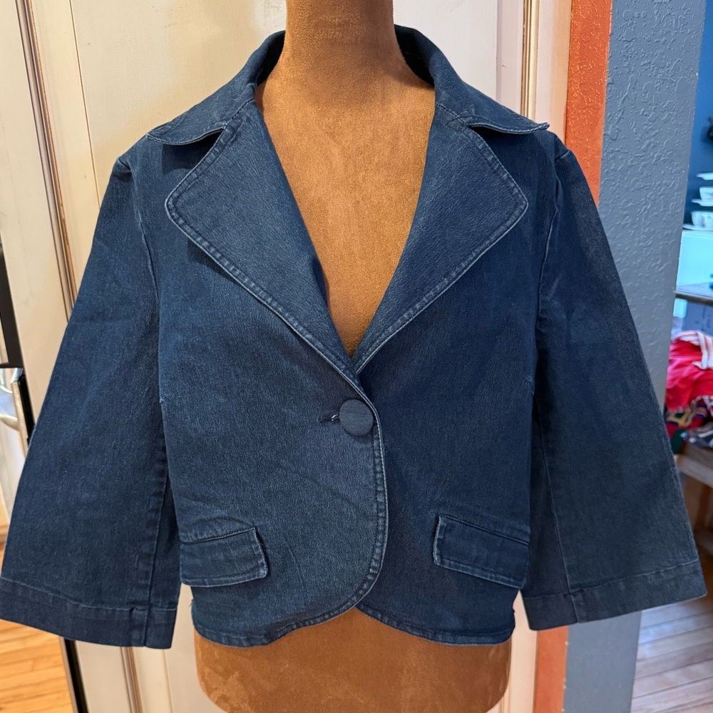 Pierre Cardin Dark Blue Cropped Blazer